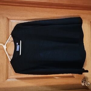 Simply Vera Vera Wang Women's Black and Blue Long Sleeve Shirt Top  Size Large